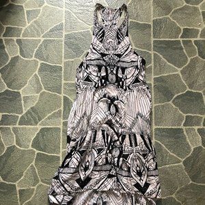 SOLD Free People Patterned Black/Cream Maxi Dress